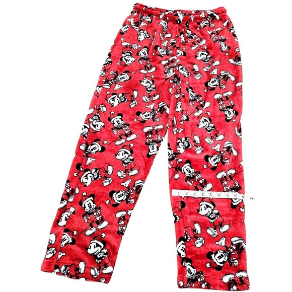 Disney Mickey Mouse Red Fleece Pajama Pants L 100% Polyester Lounge Sleepwear Co - Picture 8 of 10